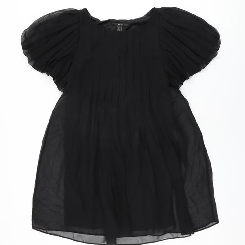 Mango Womens Black Polyester Shift Size M Round Neck Pullover