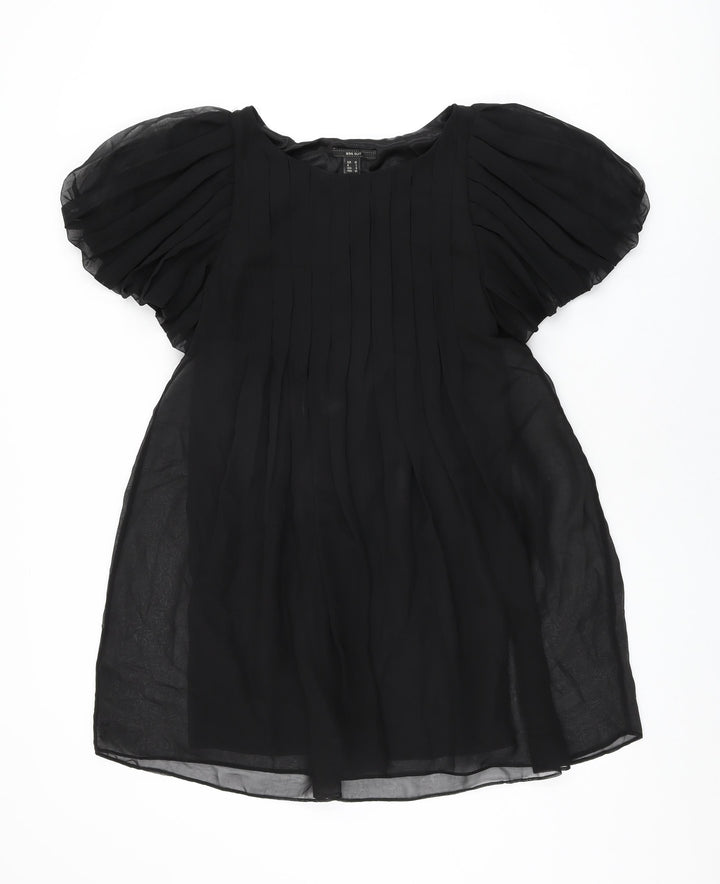 Mango Womens Black Polyester Shift Size M Round Neck Pullover