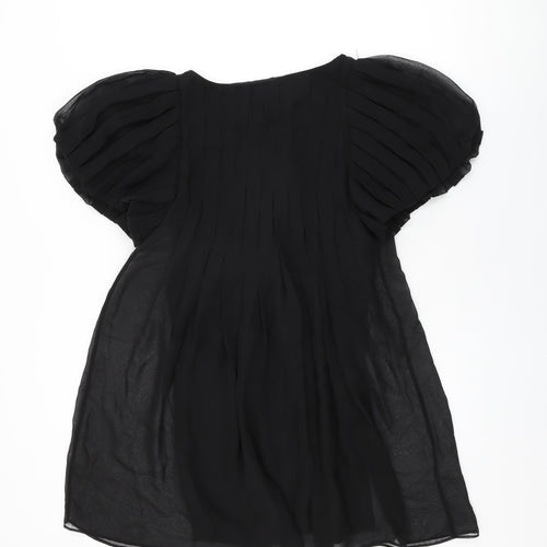 Mango Womens Black Polyester Shift Size M Round Neck Pullover