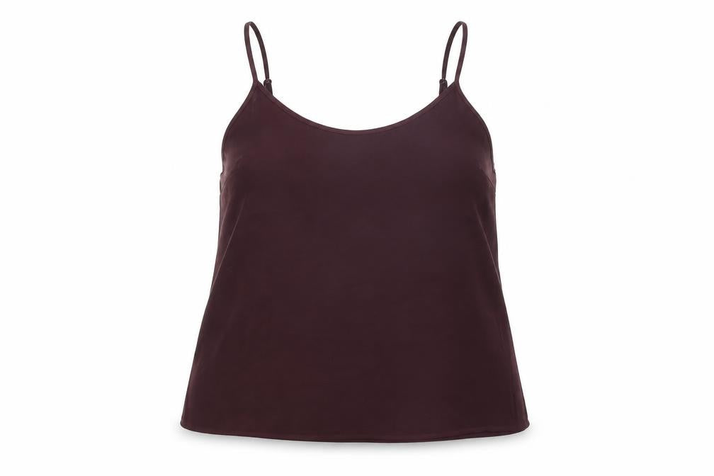 Front view of Next women’s red polyester camisole t-shirt, size UK 14, round neck