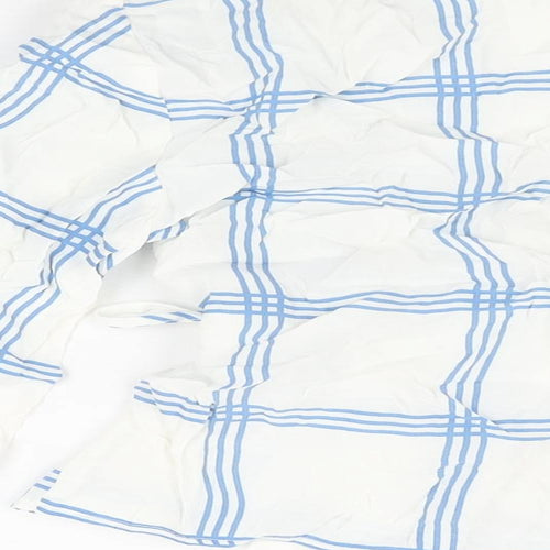 Miss Selfridge Womens White Geometric Viscose Wrap T-Shirt Size 10 V-Neck