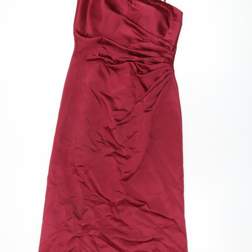 Kelsey Rose Womens Red Polyester Shift Size 8 Square Neck Zip