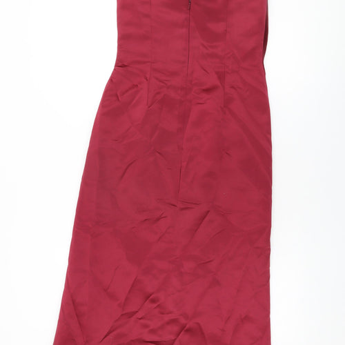 Kelsey Rose Womens Red Polyester Shift Size 8 Square Neck Zip