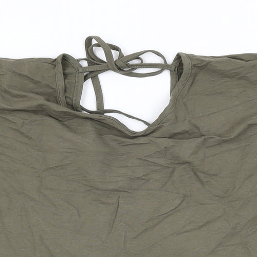 Pep&Co Womens Green Nylon Basic T-Shirt Size XL Round Neck