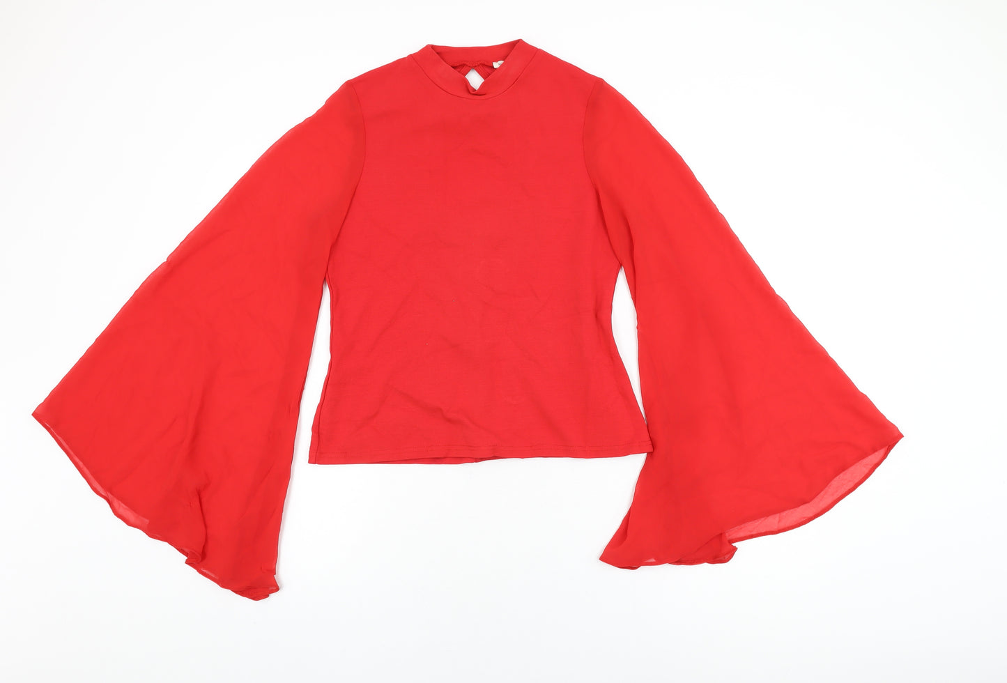 River Island Womens Red Viscose Basic T-Shirt Size 12 Round Neck
