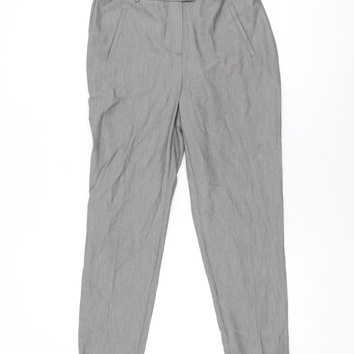 New Look Womens Grey Polyester Trousers Size 10 L26 in Regular Zip