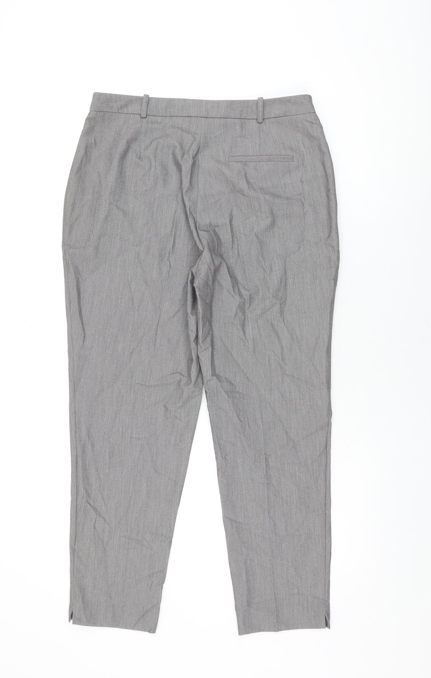 New Look Womens Grey Polyester Trousers Size 10 L26 in Regular Zip