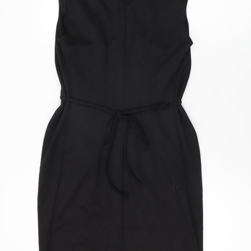 James Lakeland Womens Black Polyester Bodycon Size 14 V-Neck Tie