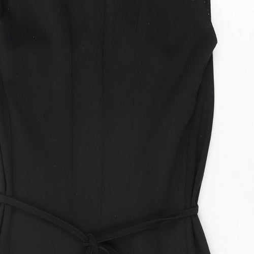 James Lakeland Womens Black Polyester Bodycon Size 14 V-Neck Tie