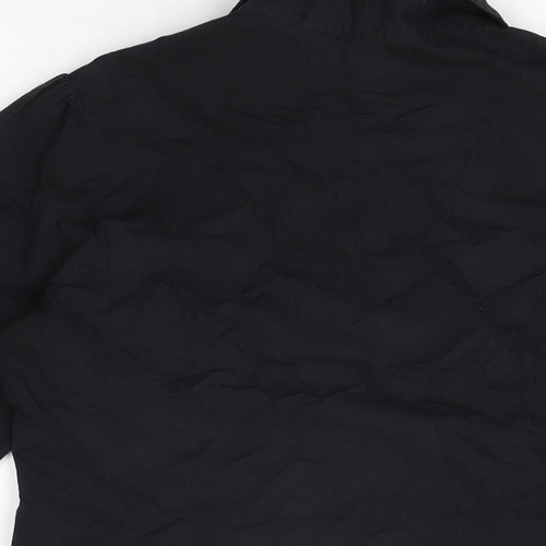 Marks and Spencer Womens Black Polyester Basic Button-Up Size 12 Collared