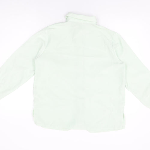 Daxon Womens Green Polyester Basic Button-Up Size 16 Collared