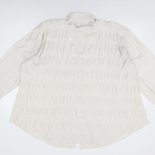 ASOS Womens Beige Polyester Basic Button-Up Size 18 Collared