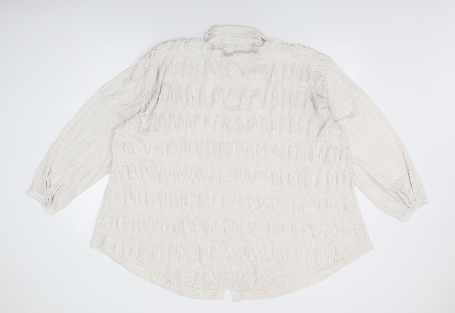 ASOS Womens Beige Polyester Basic Button-Up Size 18 Collared