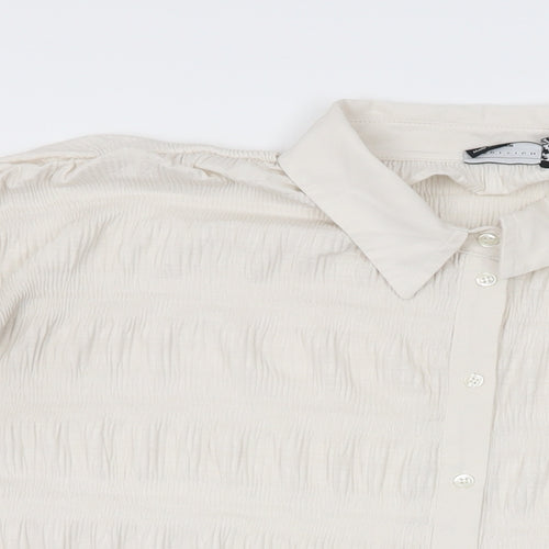 ASOS Womens Beige Polyester Basic Button-Up Size 18 Collared