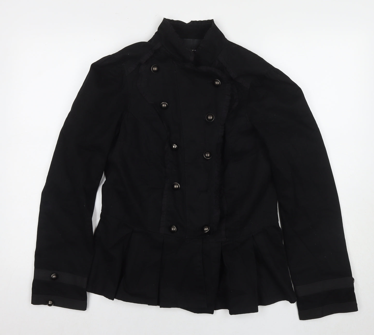 Dorothy Perkins Womens Black Pea Coat Jacket Size 14 Button
