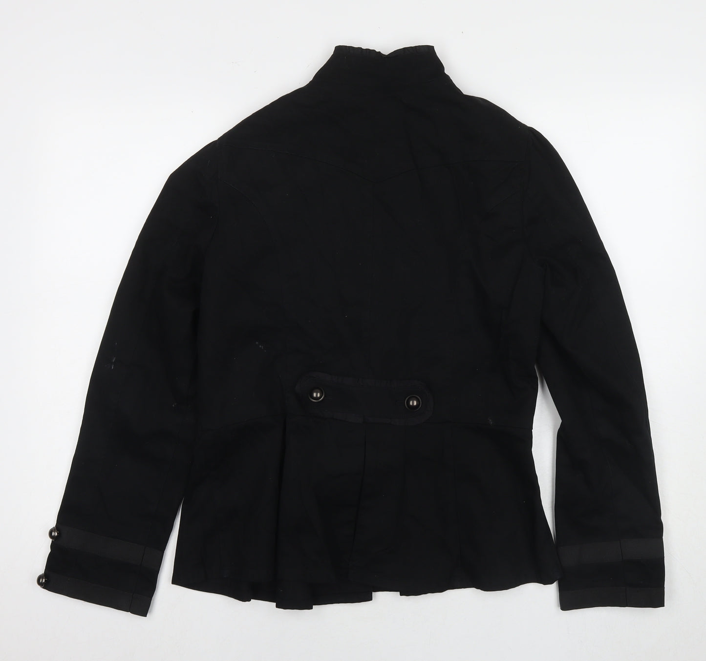 Dorothy Perkins Womens Black Pea Coat Jacket Size 14 Button
