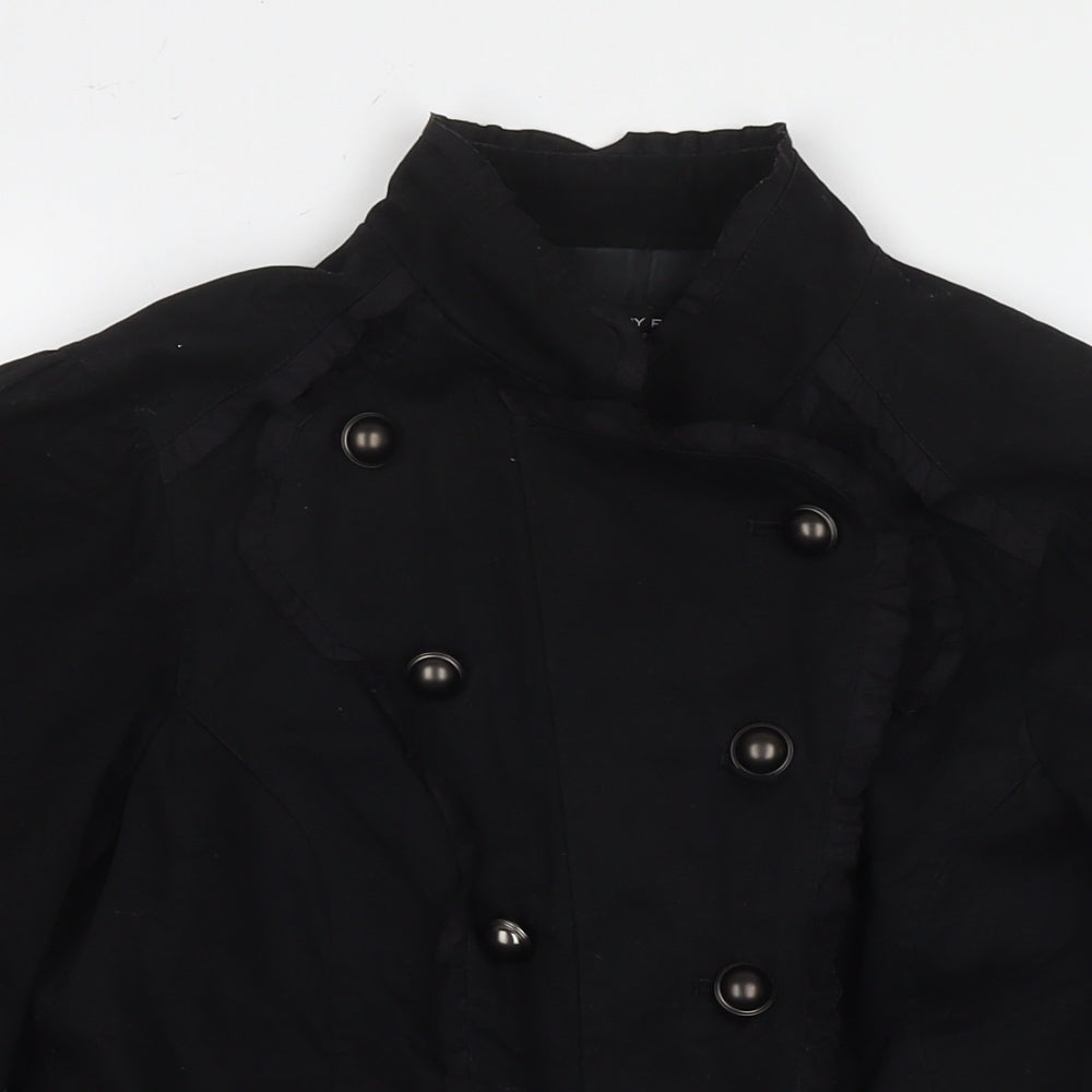 Dorothy Perkins Womens Black Pea Coat Jacket Size 14 Button