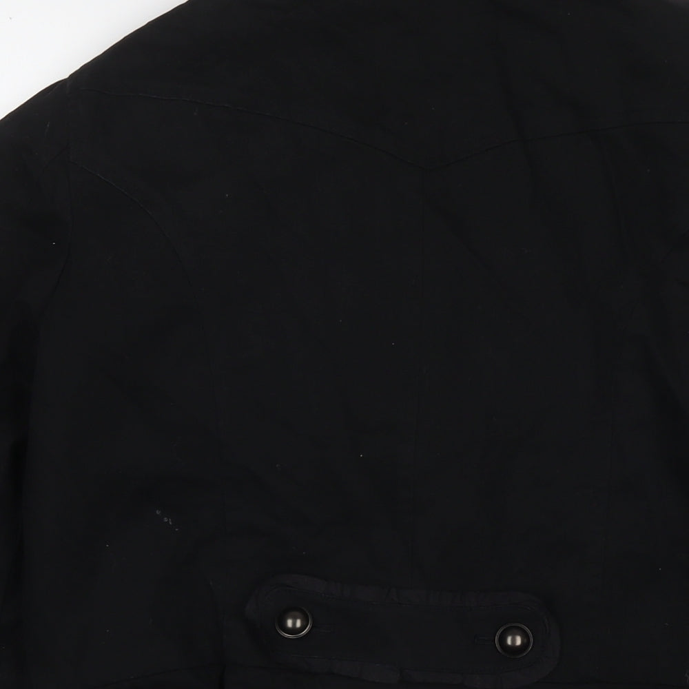 Dorothy Perkins Womens Black Pea Coat Jacket Size 14 Button