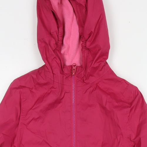 Peter Storm Girls Pink Rain Coat Jacket Size 11-12 Years Zip