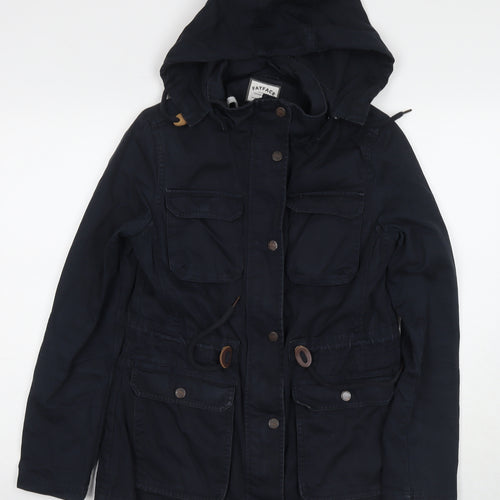 Fat Face Womens Blue Parka Coat Size 10 Zip