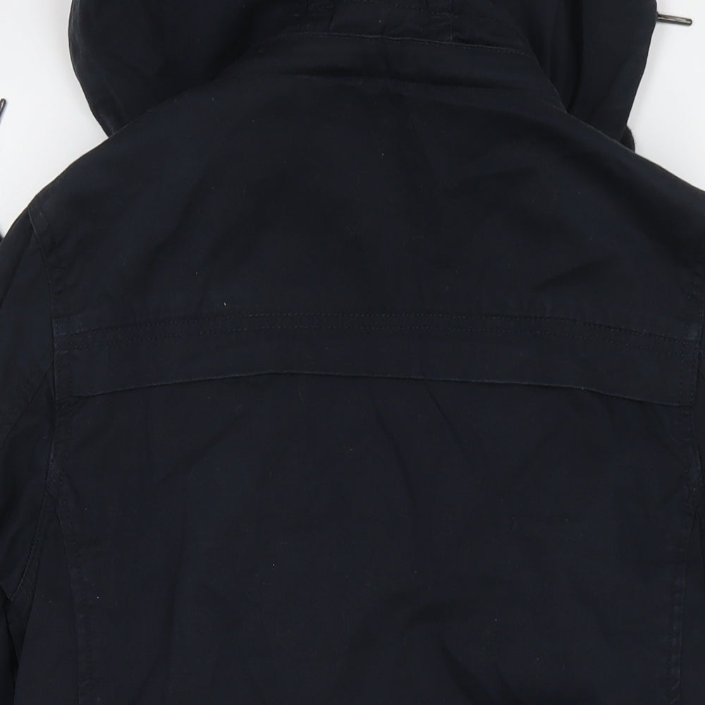 Fat Face Womens Blue Parka Coat Size 10 Zip