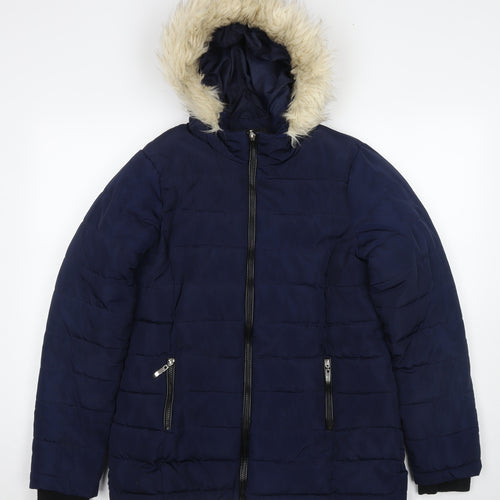 Dorothy Perkins Womens Blue Puffer Jacket Jacket Size 12 Zip