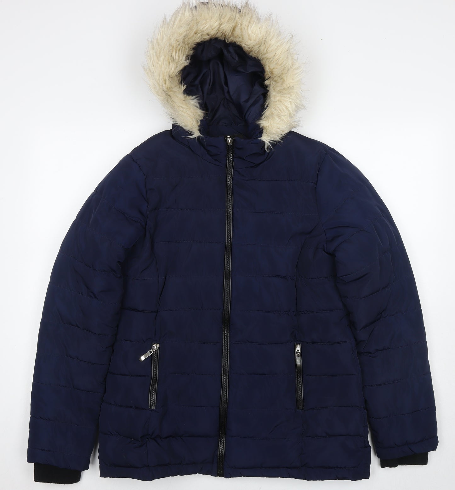 Dorothy Perkins Womens Blue Puffer Jacket Jacket Size 12 Zip