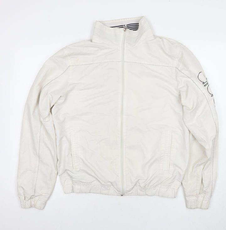 Diadora Womens White Bomber Jacket Jacket Size L Zip