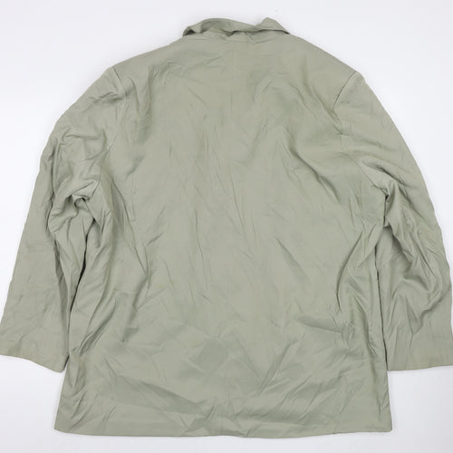 PRETTYLITTLETHING Womens Green Jacket Blazer Size 12 Button - Shoulder Pads