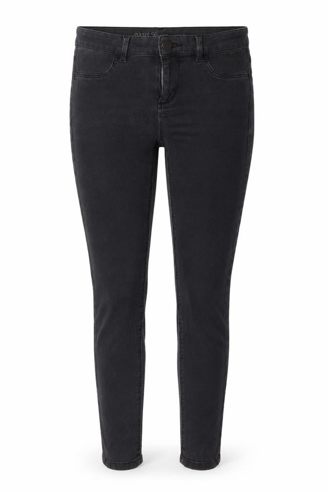 Oasis Womens Grey Cotton Skinny Jeans Size 8 L29 in Regular Zip