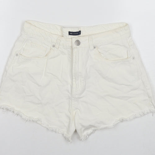 Mo Jeans Womens White Cotton Cut-Off Shorts Size 10 L3 in Regular Zip