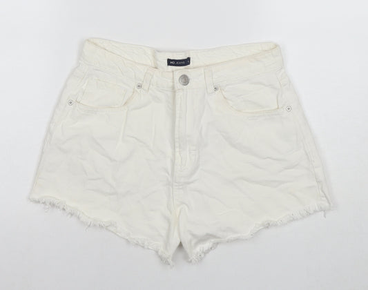 Mo Jeans Womens White Cotton Cut-Off Shorts Size 10 L3 in Regular Zip