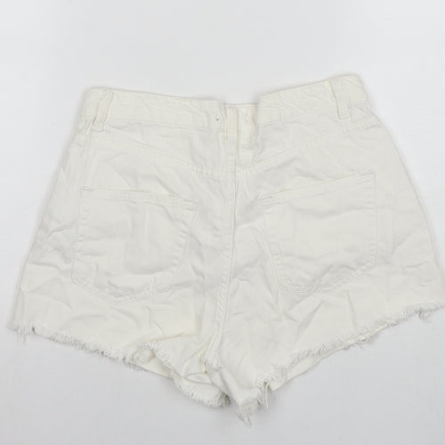 Mo Jeans Womens White Cotton Cut-Off Shorts Size 10 L3 in Regular Zip