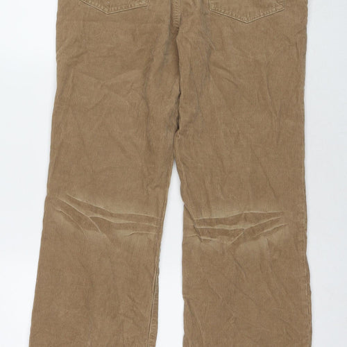 Polo Ralph Lauren Womens Brown Cotton Trousers Size 20 L30 in Regular Zip