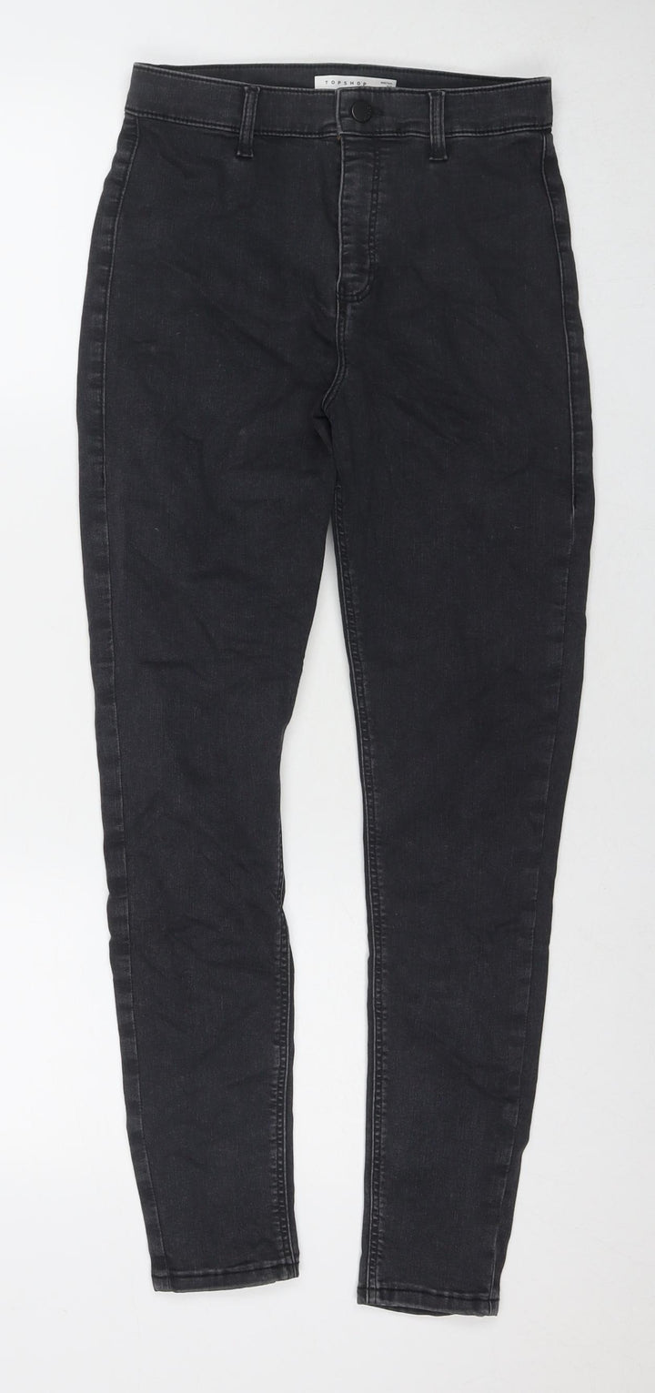 Topshop Womens Black Cotton Skinny Jeans Size 30 in L31 in Regular Zip