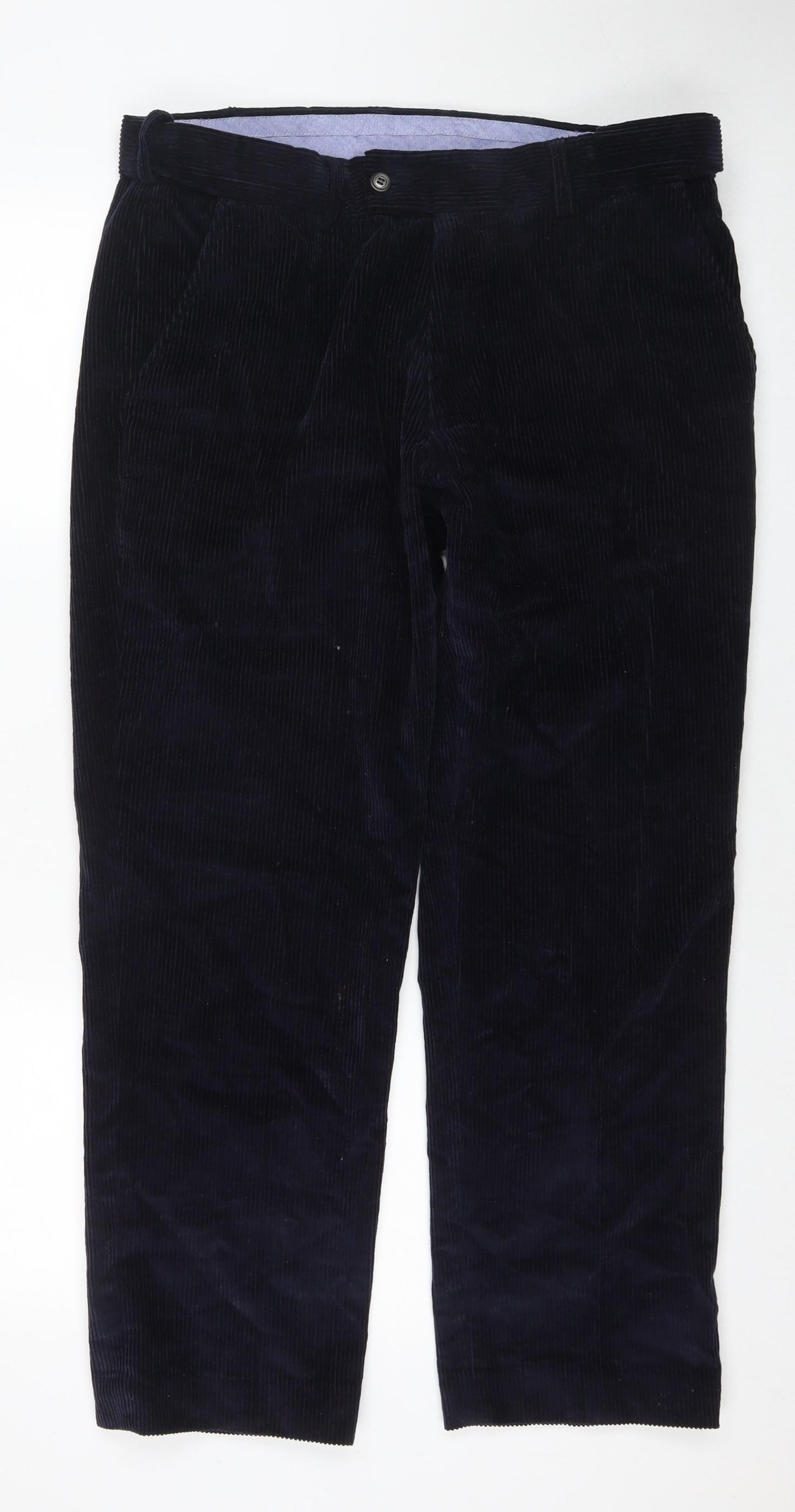 Skopes Mens Blue Cotton Trousers Size 36 in L29 in Regular Zip