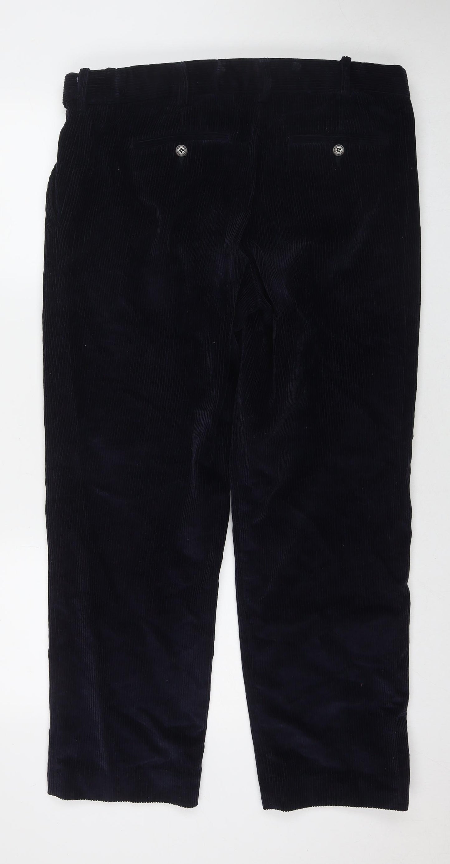 Skopes Mens Blue Cotton Trousers Size 36 in L29 in Regular Zip