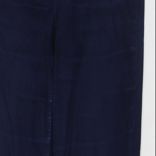 Marks and Spencer Womens Blue Cotton Straight Jeans Size 12 L27 in Regular Zip