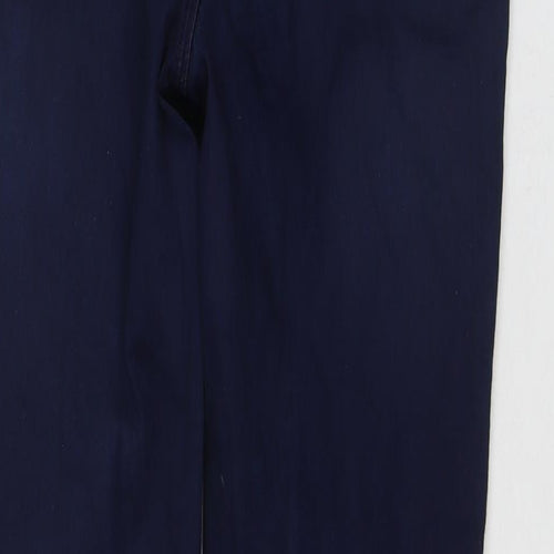 Marks and Spencer Womens Blue Cotton Straight Jeans Size 12 L27 in Regular Zip