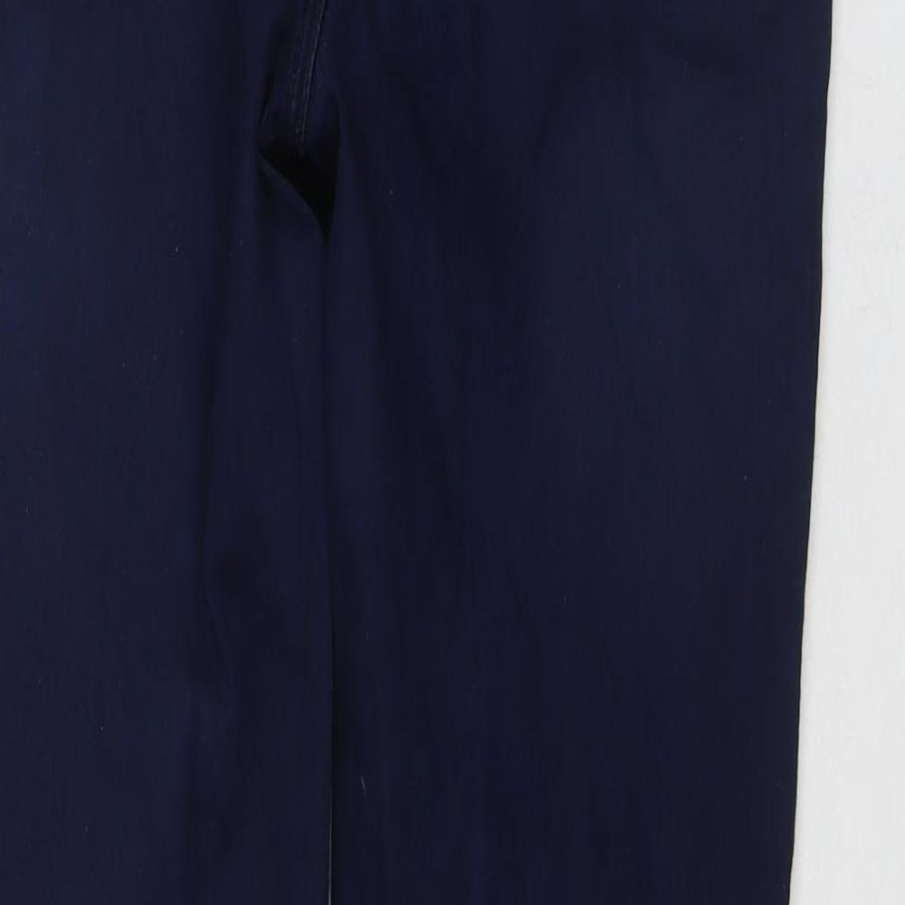 Marks and Spencer Womens Blue Cotton Straight Jeans Size 12 L27 in Regular Zip