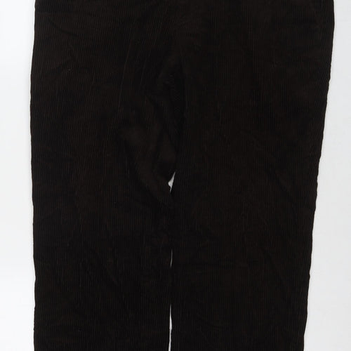 Marks and Spencer Mens Brown Cotton Trousers Size 36 in L29 in Regular Zip