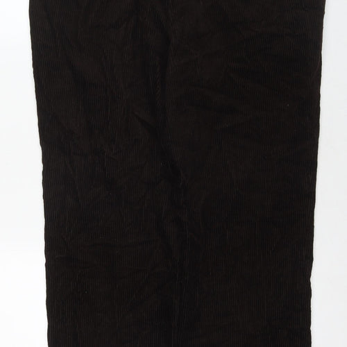 Marks and Spencer Mens Brown Cotton Trousers Size 36 in L29 in Regular Zip