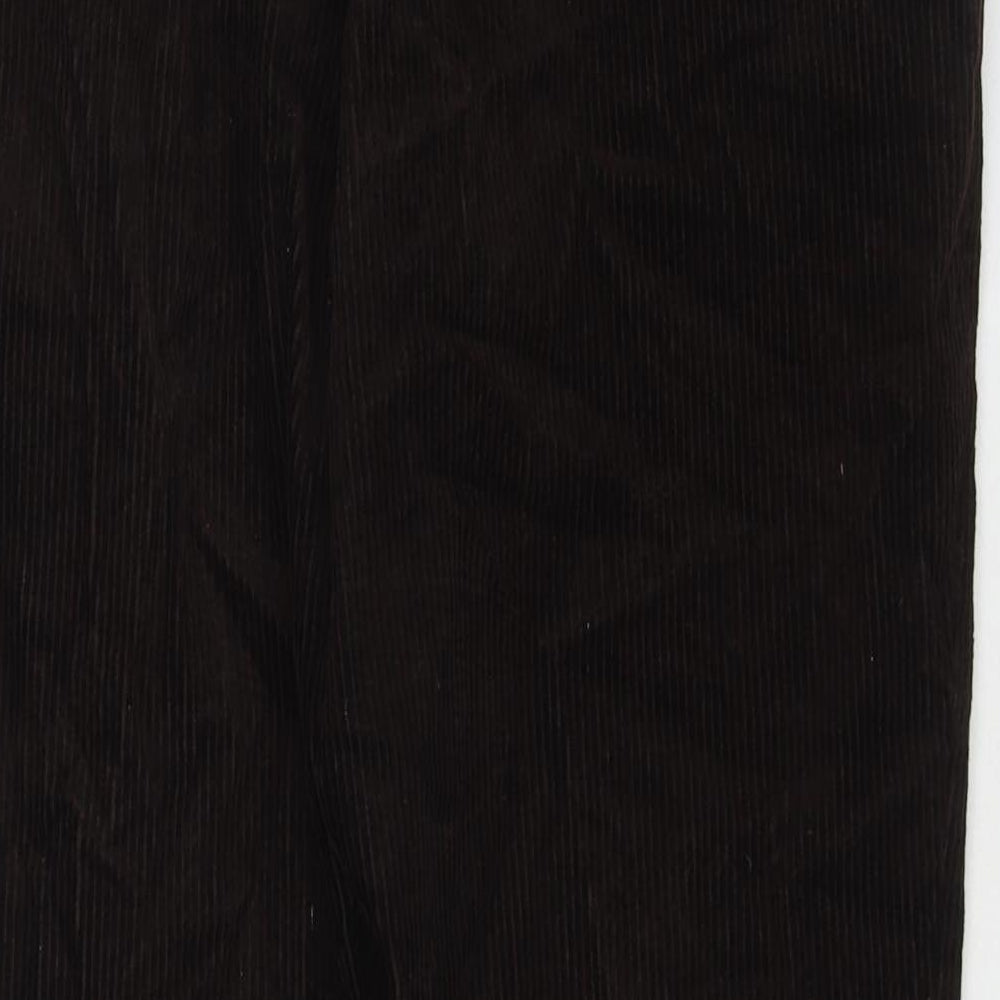 Marks and Spencer Mens Brown Cotton Trousers Size 36 in L29 in Regular Zip