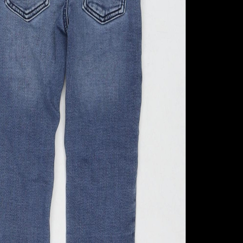 Marks and Spencer Boys Blue Cotton Straight Jeans Size 2-3 Years Regular Drawstring