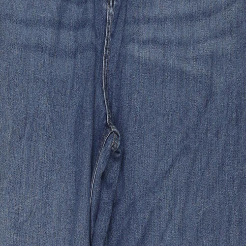 Marks and Spencer Womens Blue Polyester Wide-Leg Jeans Size 10 L31 in Regular Zip