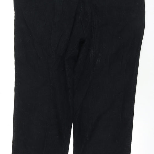 H&M Mens Black Cotton Trousers Size XL L30 in Relaxed Zip