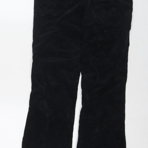 Marks and Spencer Womens Black Cotton Trousers Size 10 L29 in Regular Zip