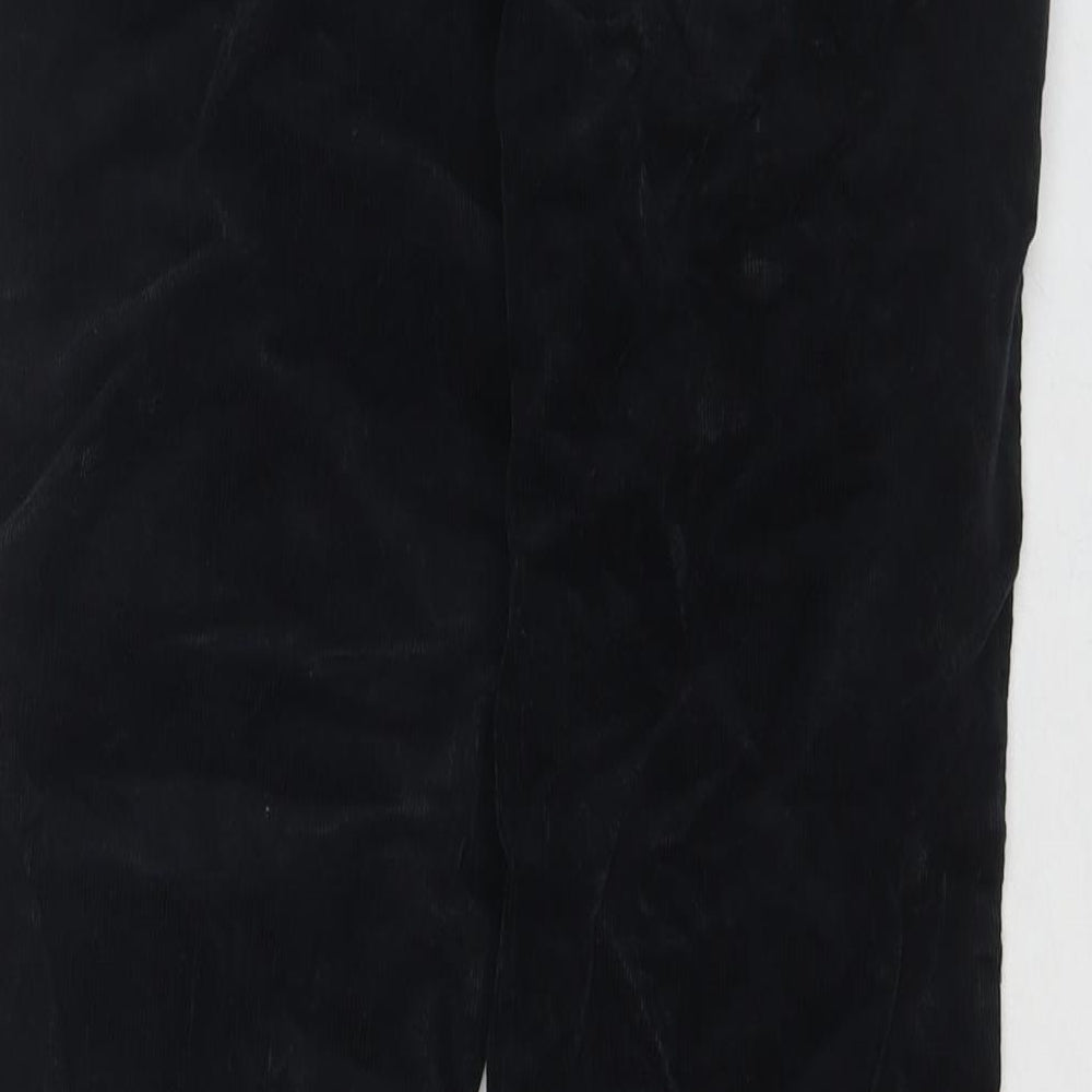 Marks and Spencer Womens Black Cotton Trousers Size 10 L29 in Regular Zip