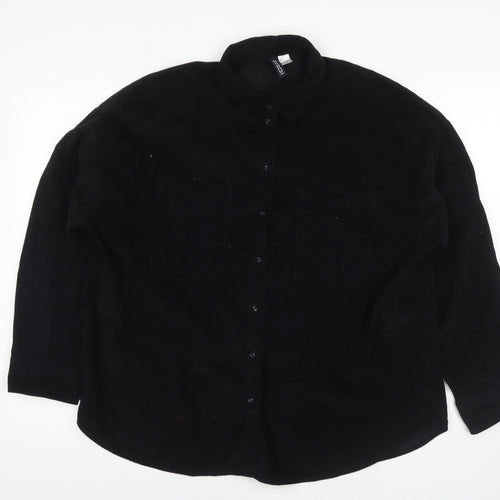 Divided by H&M Mens Black Cotton Button-Up Size S Collared Button