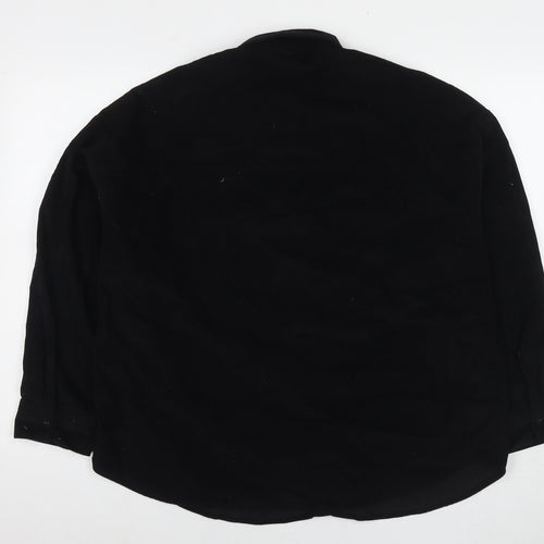 Divided by H&M Mens Black Cotton Button-Up Size S Collared Button